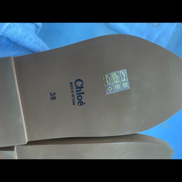 ❌SOLD❌Chloe Woody Logo Print Canvas Slides Sandals Slippers Pink White - Picture 10 of 10